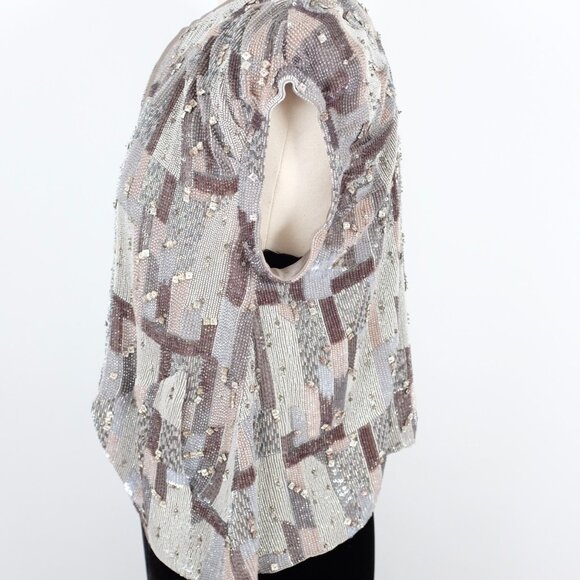 Giorgio Armani Black Label jacket sz S / M couture embellished jacket silver 12k - Picture 9 of 14